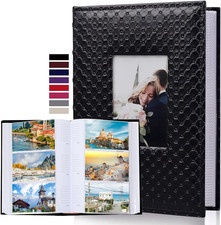 4x6 PU Leather Photo Album for 300 Photos - Black Wedding Family Album