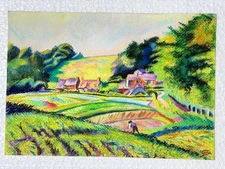 Lucien Pissarro (Handmade) Drawing on antique paper Signed and Sealed.