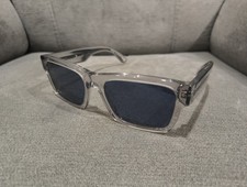 Nice  PRADA SPR25Z Sunglasses Clear Frame Blue Lenses Original