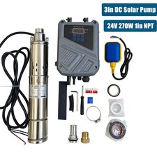 3" Solar Pump Submersible Pump Bore DC 24V 270W Deep Well Pump + MPPT Controller