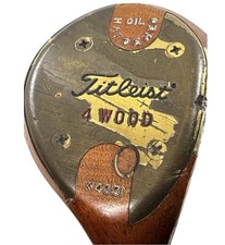 Titleist Tour Model Persimmon 4 Wood Vintage Aluminum Sole Golf Pride Grip