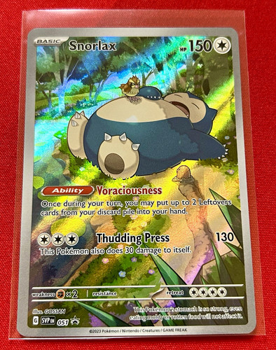 Pokemon TCG Snorlax Holo Promo Full Art 051 SV: Scarlet & Violet 2023
