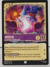 Merlin - Completing His Research - LORCANA - Whispers in the Well 58/204 singles
