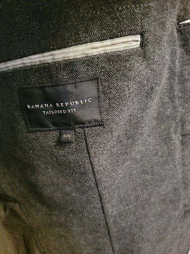 BANANA REPUBLIC Tailored Fit Military Italian Wool Blazer / Jacket Gray Size 42S - Picture 5 of 5