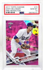 2017 Topps Chrome PINK REFRACTOR CODY BELLINGER RC Baseball Card PSA 10 GEM MINT