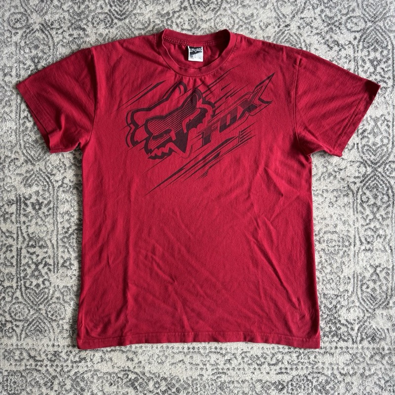 Vintage Y2K Fox Racing Logo Graphic Short Sleeve T-shirt- LARGE