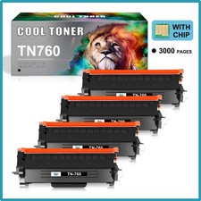 1 4PK TN760 Toner Cartridge for Brother MFC-L2710DW MFC-L2750DW TN-730 760 Toner