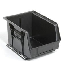 Plastic Stacking Bin 8-1/4 x 10-3/4 x 7 Black Lot of 6
