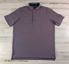 Greyson Polo Shirt Mens Large Striped Pumpkin Ridge Wolf Performance Stretch