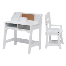 Kids Study Desk Chair Set Compact Study Table Set with Chair, Open Drawers