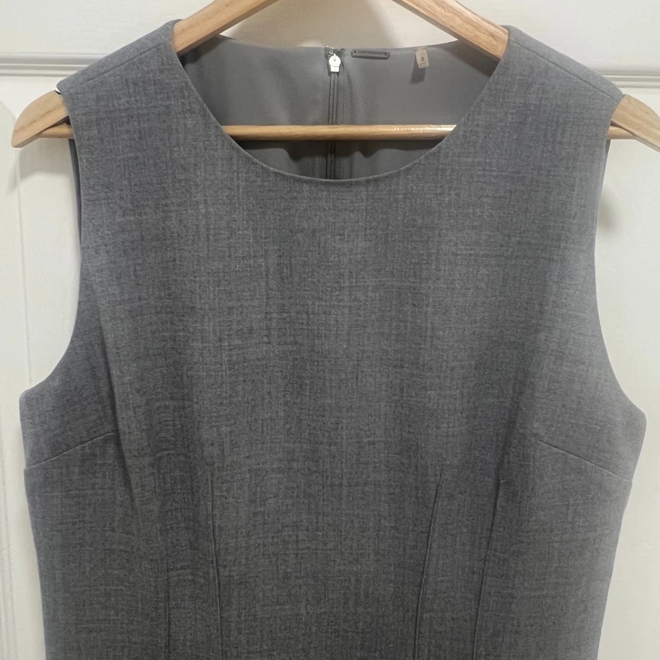 Vestido Vaina Elie Tahari Gris Mezcla Lana Para Mujer Talla 14 Trabajo Oficina Clásico Foto 2 de 4