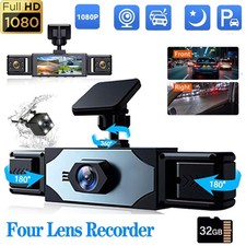Dash Cam 4 Channel 360  Front Rear Inside Dash Cam HD 1080P Car Camera 32GB Card