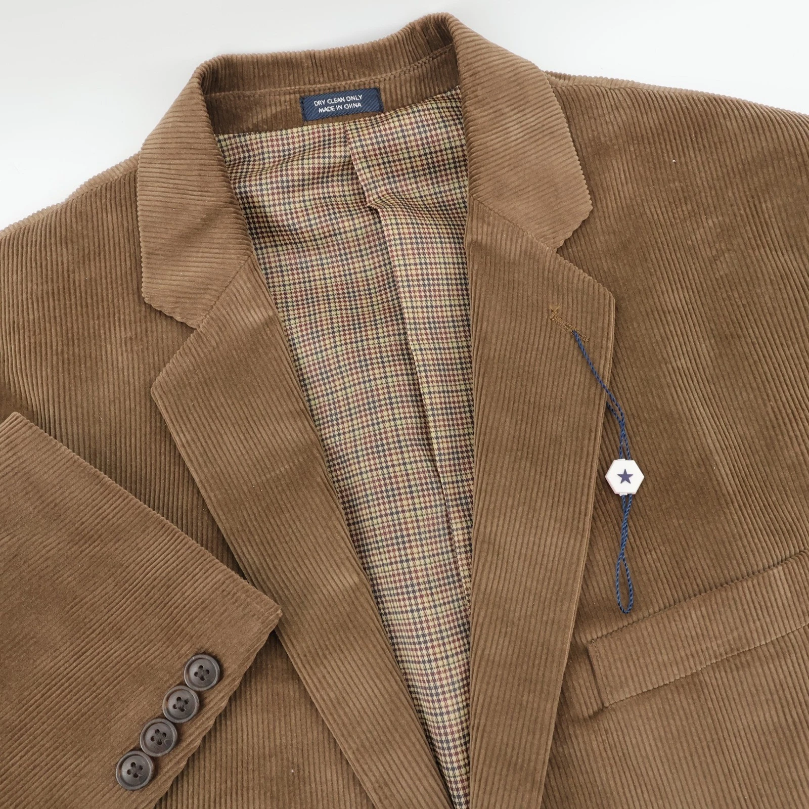 NEW Saddlebred Corduroy Blazer Sport Coat Two Button Dark Tan 44 REG Jacket