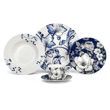 STP Goods Azur de Limoges Bone China Dinnerware Set of 20