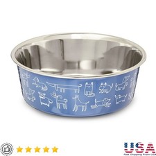 Large Stainless Steel Dog Bowl Non-Slip Base Dishwasher Safe Pet Feeder New