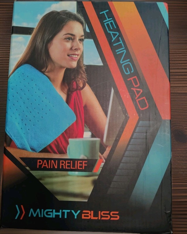 Mighty Bliss Electric Heating Pad Blue Pain Relief for Adults