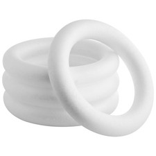 Foam Wreath Form - 10 Inch, White, Set of 4, Round - Wreath Frame for DIY Cra...