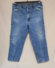 Vintage Dickies Jeans Mens 38x30 Blue Flannel Lined Faded Casual Utility