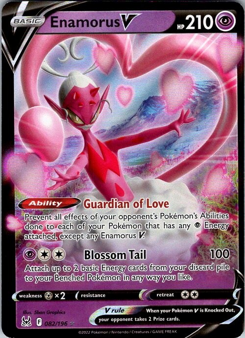 ENAMORUS V 082/196 HOLO V RARE LOST ORIGIN POKEMON HOLO NEAR MINT