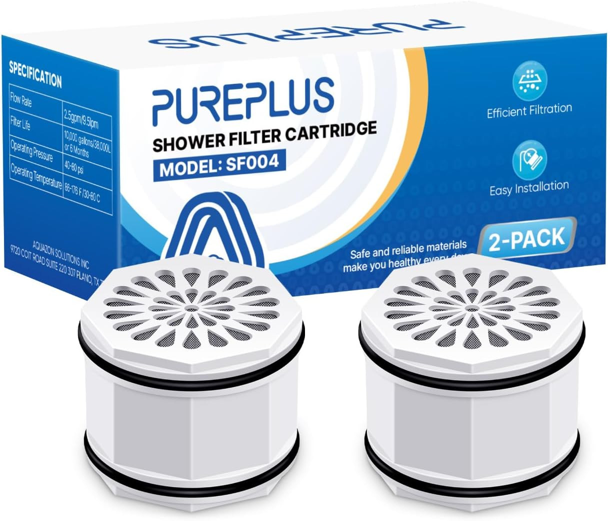 WHR-140 Shower Head Water Filter Cartridge, Replacement for Culligan WSH-C125, H