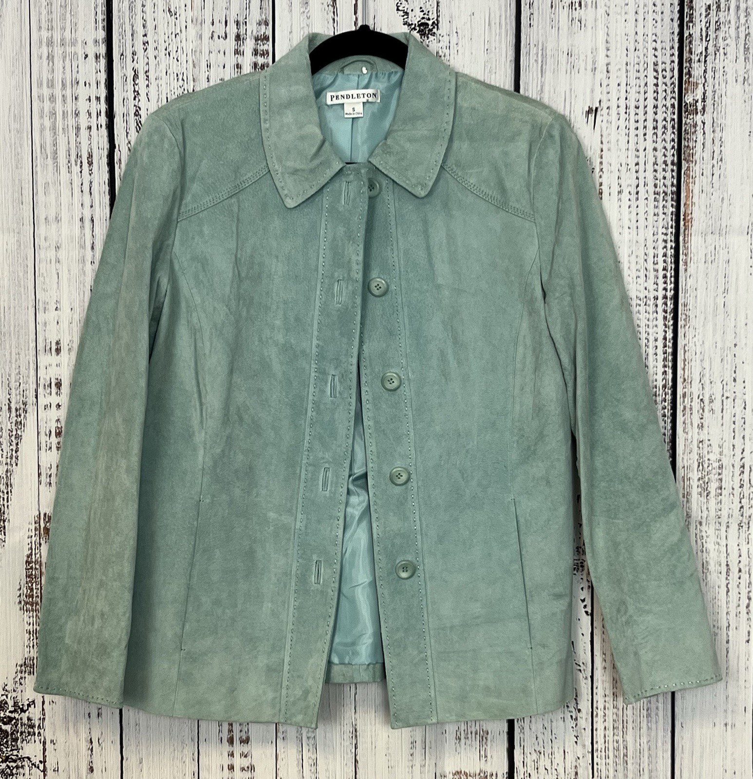 PENDLETON Suede Western Boho Button Front Jacket,… - image 1