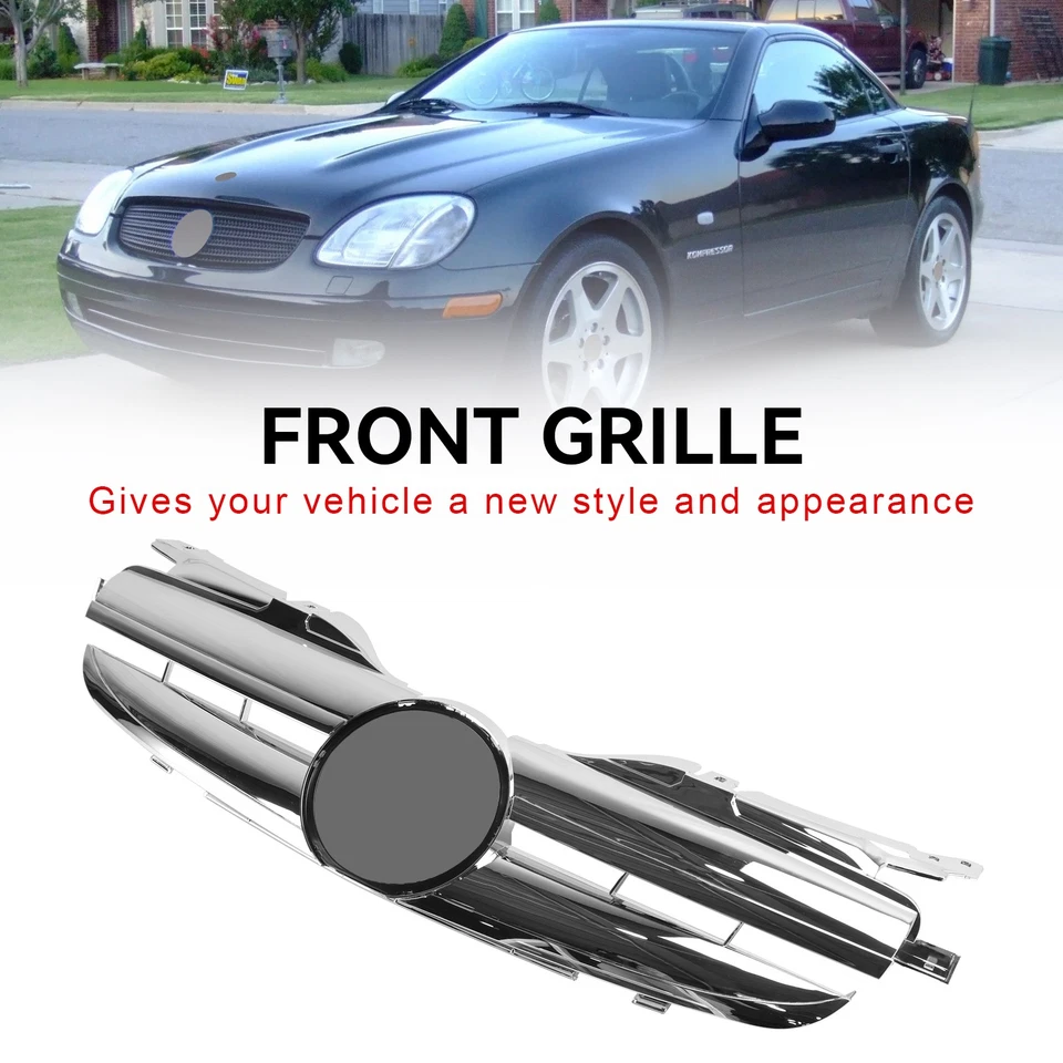 Front Bumper Grill Grille Fit Mercedes Benz SLK-Class R170 SLK200 SLK230 SLK320 - Image 3 of 4