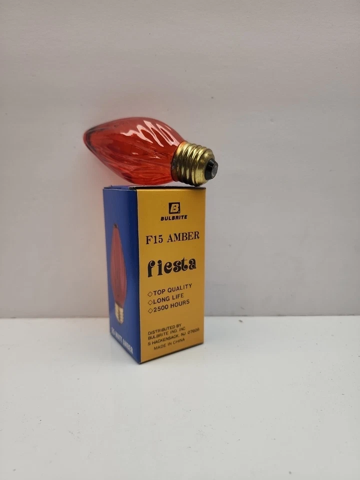 Bulbrite 25F15A 25W Fiesta Style Chandelier Bulb, Standard Base, Deep Amber  - Image 2 of 2