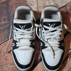 Louis Vuitton Trainer Black White Monogram Denim Leather Men Size 12 NL1210 — photo 2