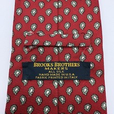 Brooks Brothers Makers Silk Men's Neck Tie USA Red Paisley