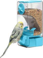Automatic Bird Feeder Bird Cage Feeder W/ Perch Parakeet Canary Cockatiel Finch
