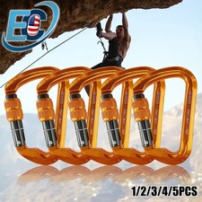 30KN Aluminum Screwgate Locking Carabiner Clips Rock Climbing Spring Snap Hooks