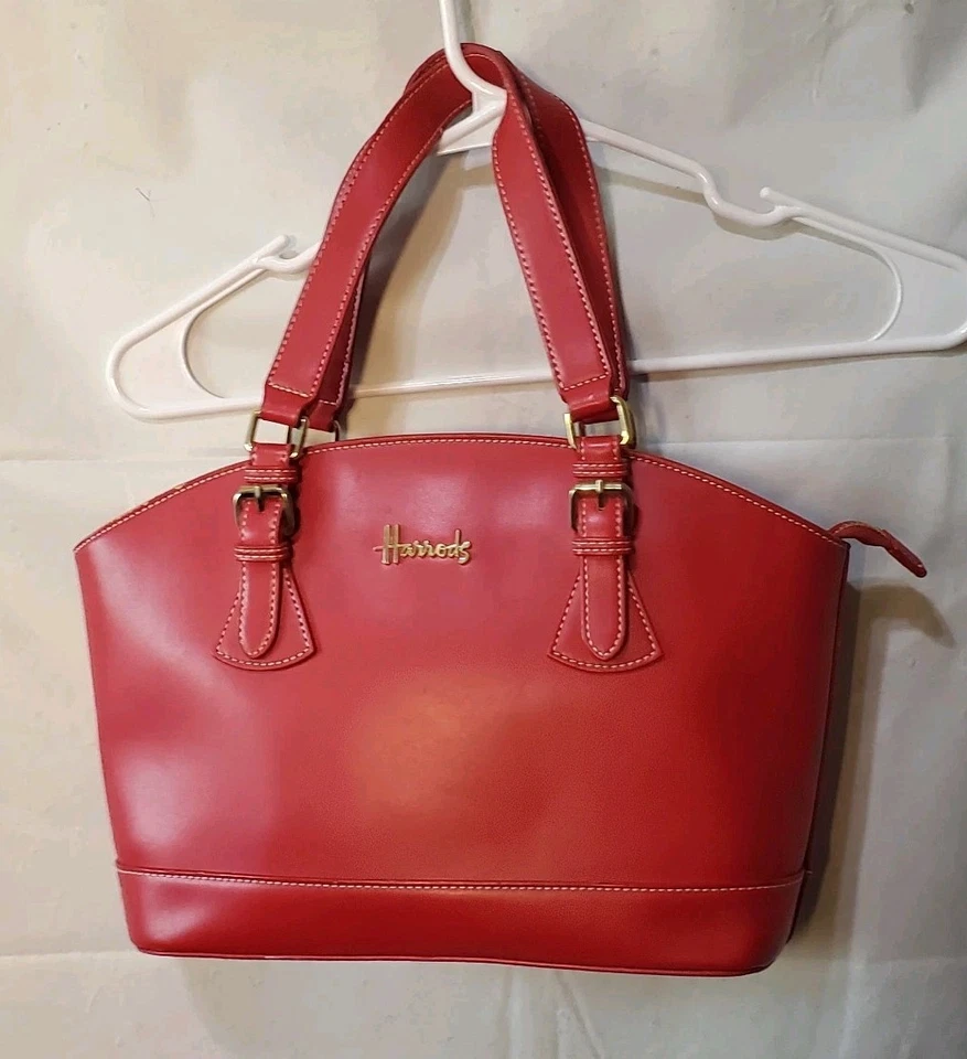 Bolso Cartera Harrods PVC Rojo Cartera Clásico Mediano  Foto 2 de 4