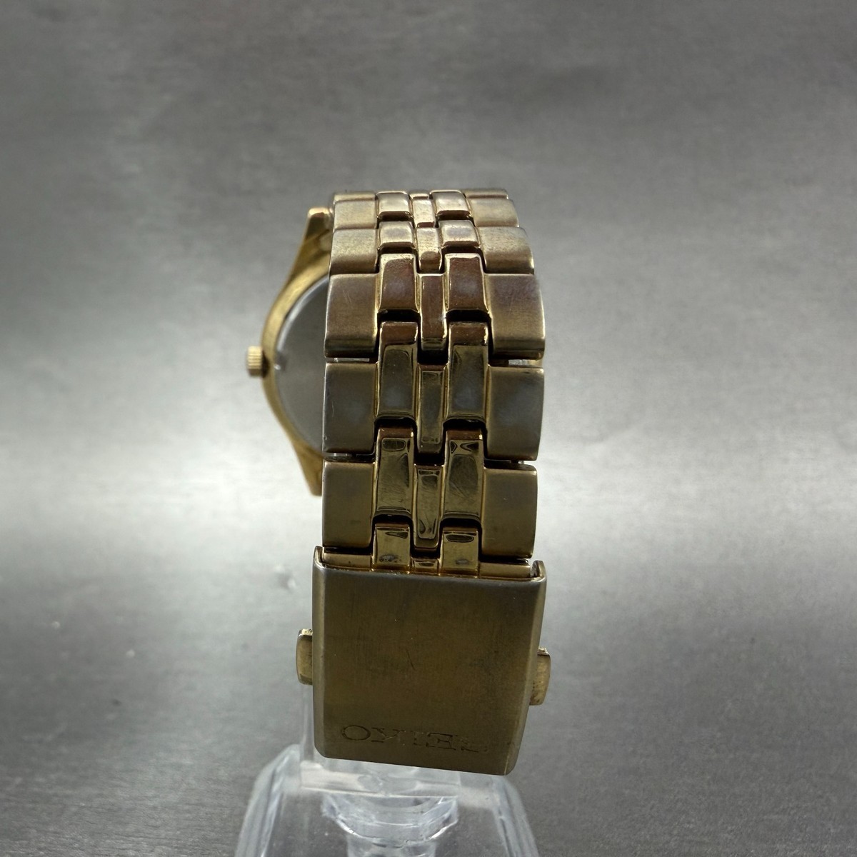 Seiko Watch Men 37mm CSX Champagne Dial Gold Tone Daydate Round