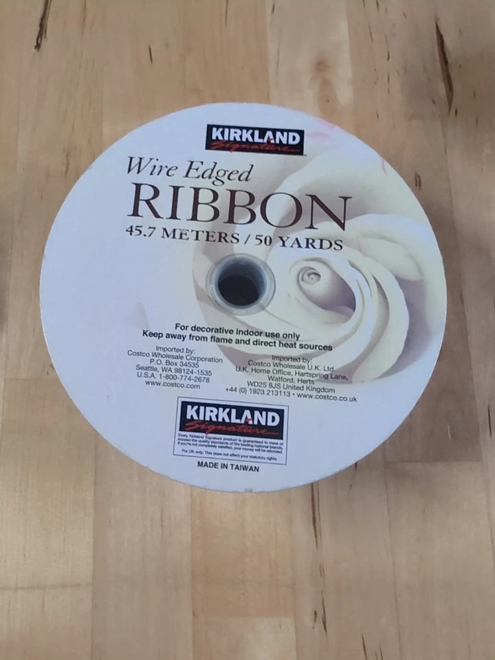 Kirkland Wire Edge Sheer Black W/Pink  Ribbon 1.5" wide x 50 Yards long NEW - Image 3 of 4