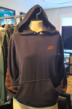 Nike Track Field Mens vintage natural fade Black Pullover Fleece Hoodie M 80's