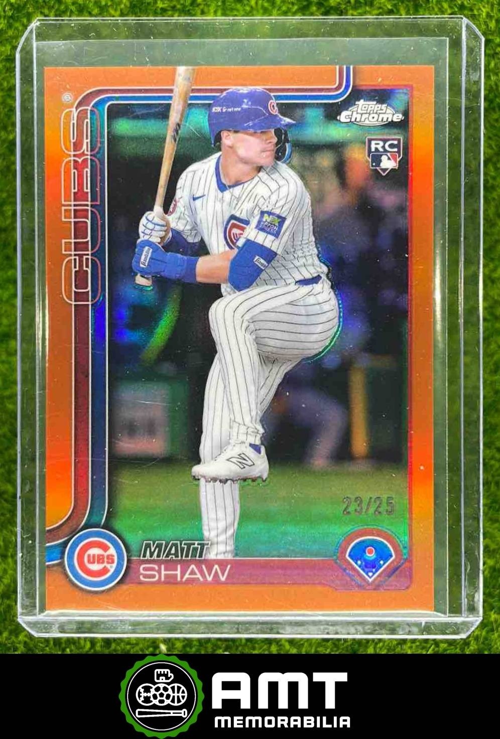 2025 Topps Chrome #219 Matt Shaw Orange Refractor 23/25 Chicago Cubs RC
