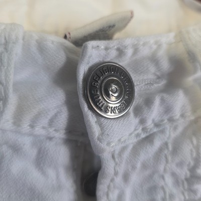 True Religion Nathan Giant Big T Jeans White Size 29 - 2000s USA