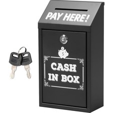 Geldkassette mit Schlüssel,Metall-Spendenbox,Sammelbox,Wandmontage Abschließb...