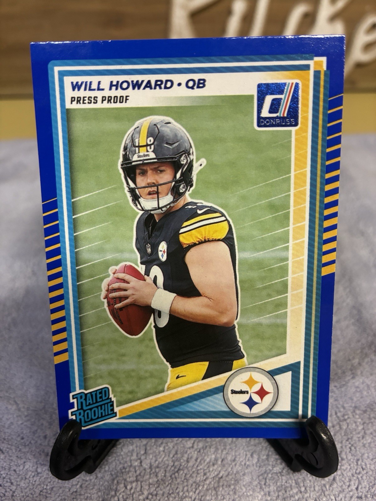 2025 Panini Donruss - #309 Will Howard Rated Rookie Press Proof Blue (Steelers)