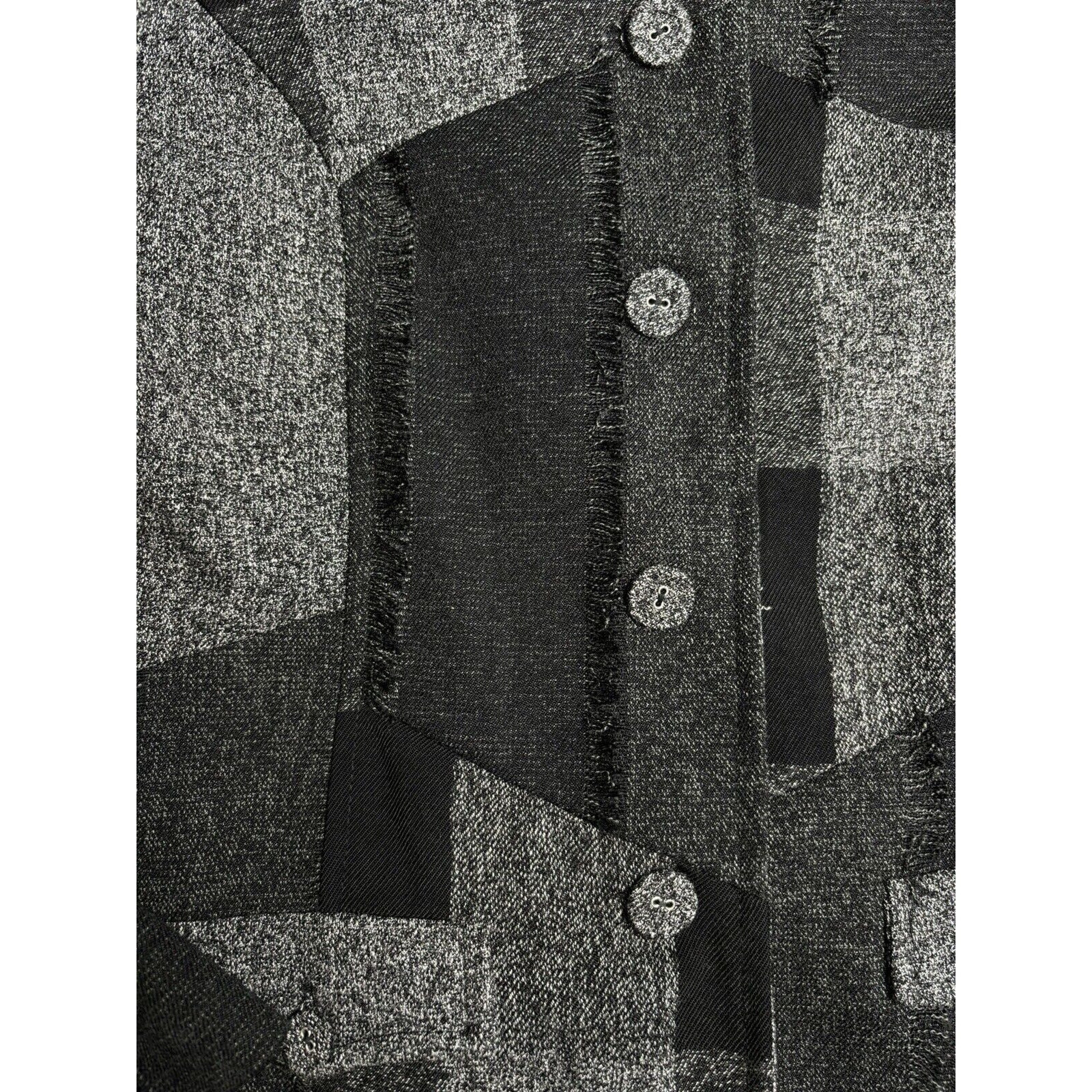 Richard Malcolm Black Gray Patchwork Fringed Butt… - image 6