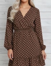 NWT Women’s Polka Dot Brown And White Dress