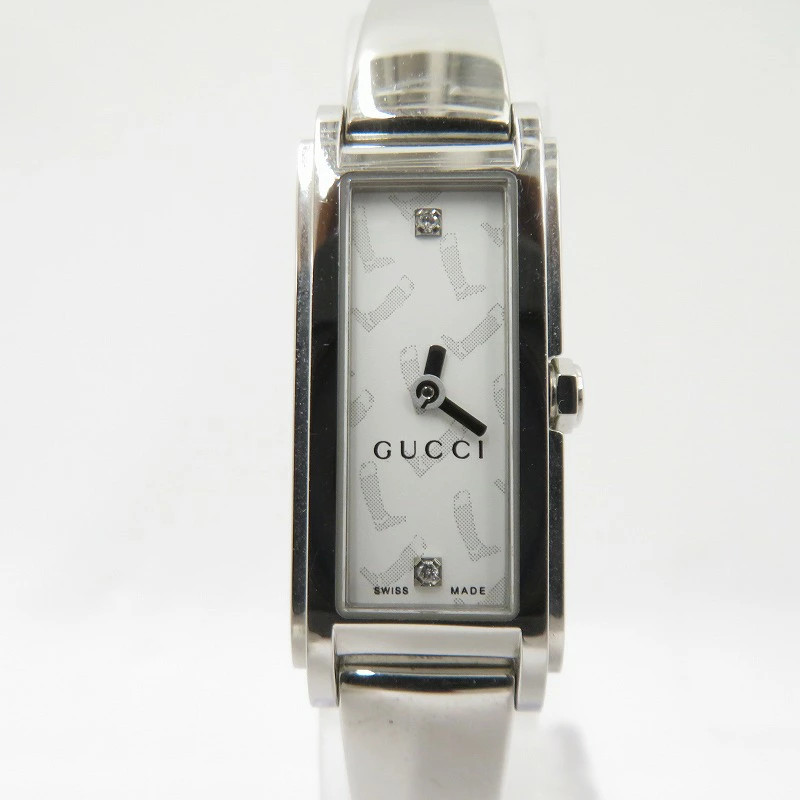 GUCCI 2P diamond bangle watch boot pattern analog… - image 1