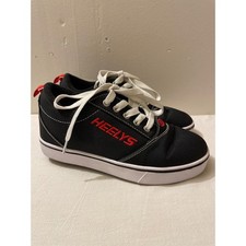 Heelys Youth Size 4 Wheeled Skate Shoes Kids Black Canvas Sneakers Rolling