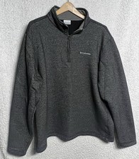 Men's Columbia Great Hart Mountain  III Half Zip Pullover XL, AM1534 Gray/Black