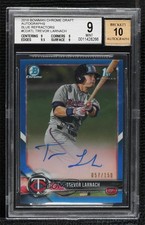 2018 Bowman Draft Chrome Pick Blue Refractor Trevor Larnach BGS 9 MINT Auto 5h0