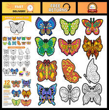 24 PCS Velvet Butterflies Coloring Cards - No-Mess Art Kit for Kids  Adults, St