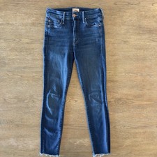 Mother Denim The Looker Ankle Fray Stretch Skinny Jean-Home Movies-Raw Hem-Sz 25