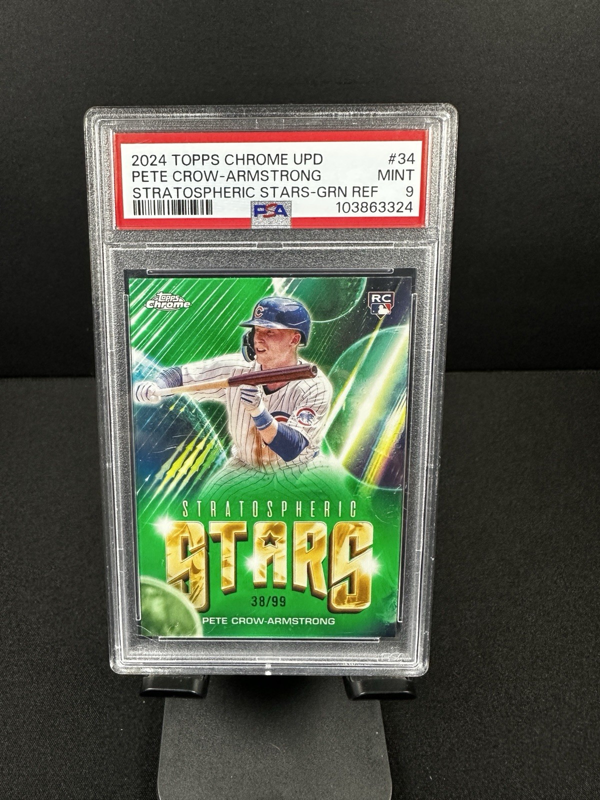 2024 Topps Chrome Update Pete Crow-Armstrong #34 Stratospheric Stars Green /99
