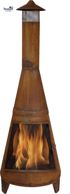 Sunnydaze 70'' Metal Chiminea Outdoor Fireplace - Wood Burning Outdoor Chimney Fi
