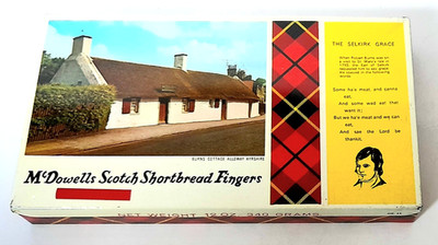 VINTAGE DOSE * ROBBIE BURN's COTTAGE McDOWELL's SHORTBREAD - 22 x 13 x 3 cm GUT
